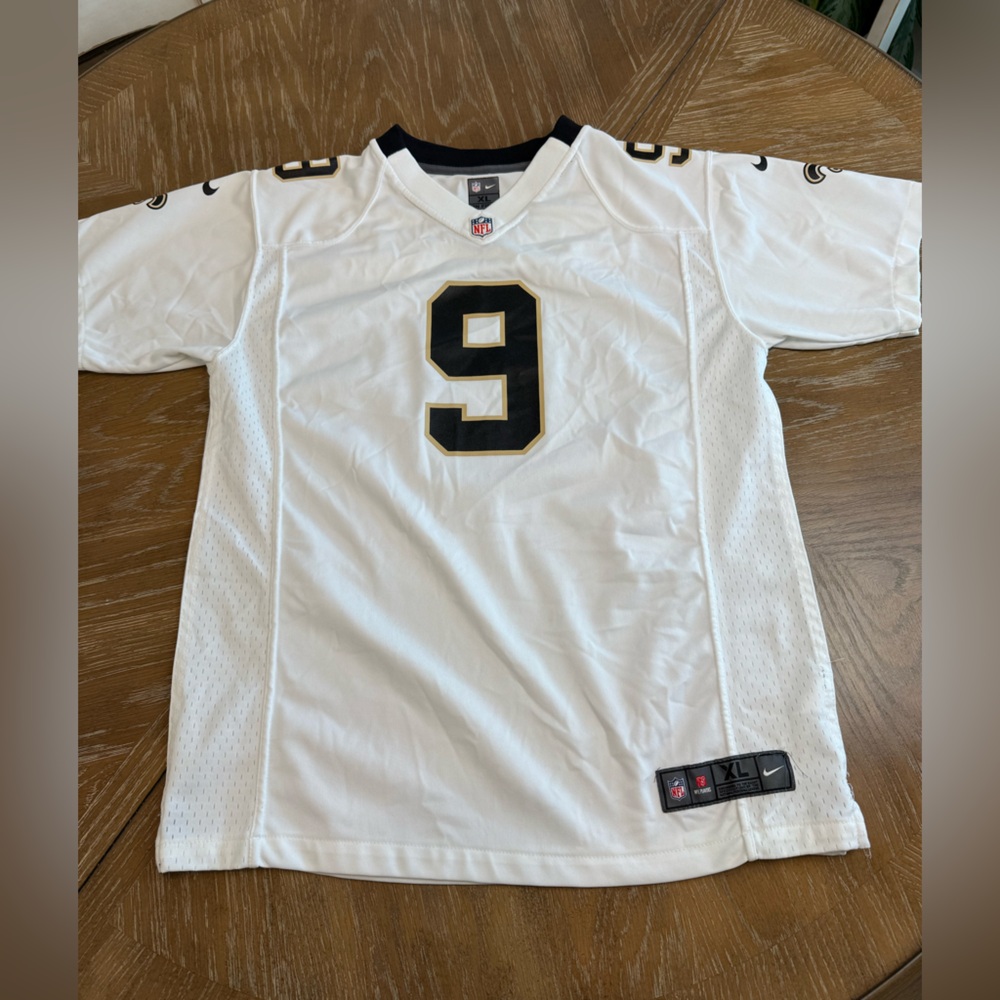 Nike New Orleans Saints Brees 9 YOUTH  White Football Jersey YXL 18-20